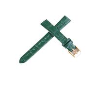 LANAPPTLTG Bracelet de montre souple et fin en cuir de bambou for femme, accessoire de montre, for boucle argentée(Green-rose,10mm)