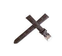LANAPPTLTG Bracelet de montre souple et fin en cuir de bambou for femme, accessoire de montre, for boucle argentée(Brown-silver,10mm)
