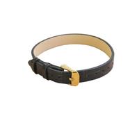 LANAPPTLTG Bracelet simple en cuir grainé de bambou for boucle en or clair, cordon de bijoux, lettre, bracelet minimaliste classique, accessoires 8 mm 10 mm(Black,10mm)