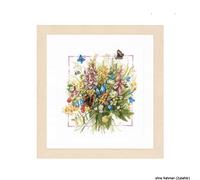Lanarte Ensemble de points de croix "Bouquet d'été comptant le tissu", modèle de