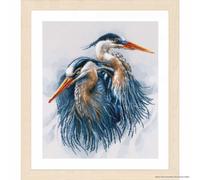 Lanarte – Kit de point de croix compté Grands Hérons Bleus – Tableau complet 36 x 43 cm