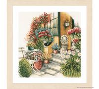 Lanarte Ensemble de points de croix "Terrasse en fleurs d'automne", modèle de co