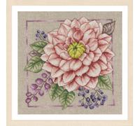 Lanarte Kit de broderie au point de croix "Maison et jardin, rouge fleuri", 33x33cm