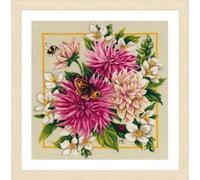 Lanarte kit de broderie au point de croix "Marjolein Bastin Rosa Seidendahlie", motif à compter, 29x29cm