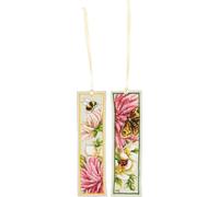 Lanarte Kit de broderie au point de croix "Marque-page Dahlia rose en soie, Marjolein Bastin, set de 2", motif à compter, 6x20cm