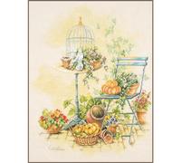 Lanarte kit de point de croix compté "Maison et jardin, Libre de la cage à oisea