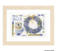 Lanarte Kit de point de croix "Couronne de lavande avec mésange bleue Aida", modèle à compter