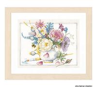 Lanarte Kit Point de Croix compté, Coton, Blanc, 38 x 30 cm