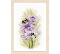 LANARTE Point De Croix Compté Kit Tableau Complet Set ABEILLES DANSANTES De Broderie Loisir Créatif Maison Decoration Cadeau DIY ca. 22 x 33 cm Counted Cross Stitch Embroidery