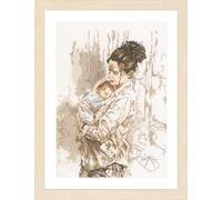 LANARTE Point De Croix Compté Kit Tableau Complet Set Amour Maternel De Broderie Loisir Créatif Maison Decoration Cadeau DIY ca. 29 x 39 cm Counted Cross Stitch Embroidery