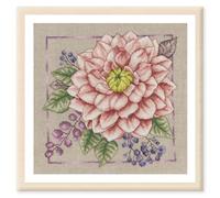 LANARTE Point De Croix Compté Kit Tableau Complet Set BLUSH FLORISSANT De Broderie Loisir Créatif Maison Decoration Cadeau DIY ca. 33 x 33 cm Counted Cross Stitch Embroidery