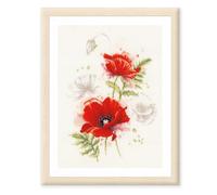 LANARTE Point De Croix Compté Kit Tableau Complet Set COQUELICOTS De Broderie Loisir Créatif Maison Decoration Cadeau DIY ca. 23 x 31 cm Counted Cross Stitch Embroidery