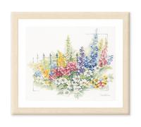 Lanarte Point De Croix Compté Kit Tableau Complet Set EXPLOSION DE FLEURS De Broderie Loisir Créatif Maison Decoration Cadeau DIY ca. 45 x 40 cm Counted Cross Stitch Embroidery