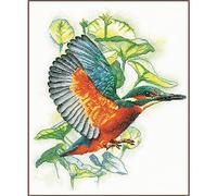 LANARTE Point De Croix Compté Kit Tableau Complet Set MARTIN-PÊCHEUR De Broderie Loisir Créatif Maison Decoration Cadeau DIY ca. 33 x 41 cm Counted Cross Stitch Embroidery