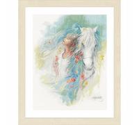 LANARTE Point De Croix Compté Kit Tableau Complet Set "THOUGHTS" De Broderie Loisir Créatif Maison Decoration Cadeau DIY ca. 36 x 44 cm Counted Cross Stitch Embroidery