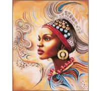 Lanarte Point De Croix Compté Tableau Kit Complet DIY Broderie Motif BEAUTÉ AFRICAINEPatron Adulte Art Creatif Decoration Salon Activité Manuelle Cadeau ca. 38 x 47 cm Counted Cross Stitch