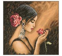 Lanarte Point De Croix Compté Tableau Kit Complet DIY Broderie Motif BEAUTÉ ESPAGNOLEPatron Adulte Art Creatif Decoration Salon Activité Manuelle Cadeau ca. 30 x 30 cm Counted Cross Stitch