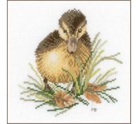 Lanarte Point De Croix Compté Tableau Kit Complet DIY Broderie Motif CANETON IPatron Adulte Art Creatif Decoration Salon Activité Manuelle Cadeau ca. 14 x 14 cm Counted Cross Stitch