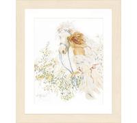 Lanarte Point De Croix Compté Tableau Kit Complet DIY Broderie Motif CHEVAL ET FLEURSPatron Adulte Art Creatif Decoration Salon Activité Manuelle Cadeau ca. 39 x 49 cm Counted Cross Stitch
