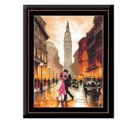 LANARTE Point De Croix Compté Tableau Kit Complet DIY Broderie Motif DANSE À NEW YORK Patron Adulte Art Creatif Decoration Salon Activité Manuelle Cadeau ca. 26 x 38 cm Counted Cross Stitch