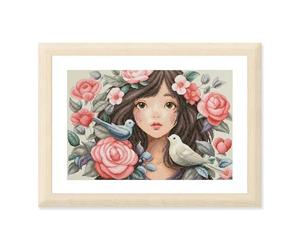 LANARTE Point De Croix Compté Tableau Kit Complet DIY Broderie Motif ELLE A PLONGÉ DANS LES ROSES Patron Adulte Art Creatif Decoration Salon Activité Manuelle Cadeau 43 x 29 cm Counted Cross Stitch