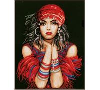 Lanarte Point De Croix Compté Tableau Kit Complet DIY Broderie Motif ESPRIT NOMADEPatron Adulte Art Creatif Decoration Salon Activité Manuelle Cadeau ca. 41 x 50 cm Counted Cross Stitch