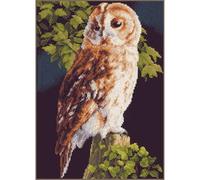 Lanarte Point De Croix Compté Tableau Kit Complet DIY Broderie Motif HIBOUPatron Adulte Art Creatif Decoration Salon Activité Manuelle Cadeau ca. 24 x 34 cm Counted Cross Stitch