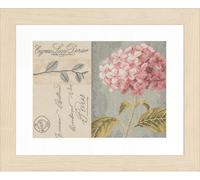 Lanarte Point De Croix Compté Tableau Kit Complet DIY Broderie Motif HORTENSIAPatron Adulte Art Creatif Decoration Salon Activité Manuelle Cadeau ca. 28 x 20 cm Counted Cross Stitch
