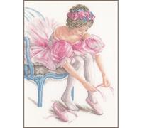 Lanarte Point De Croix Compté Tableau Kit Complet DIY Broderie Motif MA PREMIÈRE DANSEPatron Adulte Art Creatif Decoration Salon Activité Manuelle Cadeau ca. 27 x 36 cm Counted Cross Stitch