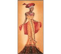 Lanarte Point De Croix Compté Tableau Kit Complet DIY Broderie Motif MODE AFRICAINE IPatron Adulte Art Creatif Decoration Salon Activité Manuelle Cadeau ca. 20 x 40 cm Counted Cross Stitch