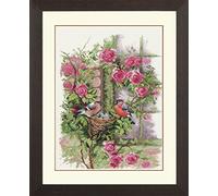 Lanarte Kit de point de croix compté « Oiseaux nicheurs » – Kit complet 29 x 39 cm