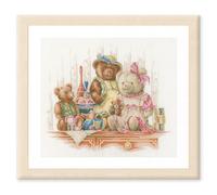 Lanarte Point De Croix Compté Tableau Kit Complet DIY Broderie Motif OURSONS ET JOUETSPatron Adulte Art Creatif Decoration Salon Activité Manuelle Cadeau ca. 44 x 34 cm Counted Cross Stitch