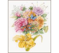 LANARTE Point De Croix Compté Tableau Kit Complet DIY Broderie Motif PAPILLONS PRÉFÉRÉS Patron Adulte Art Creatif Decoration Salon Activité Manuelle Cadeau ca. 28 x 38 cm Counted Cross Stitch