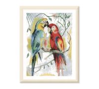LANARTE Point De Croix Compté Tableau Kit Complet DIY Broderie Motif PAROLE DE PERROQUET Patron Adulte Art Creatif Decoration Salon Activité Manuelle Cadeau 29 x 39 cm Counted Cross Stitch