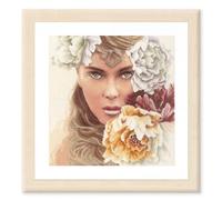 Lanarte Point De Croix Compté Tableau Kit Complet DIY Broderie Motif REGARD INTRIGANTPatron Adulte Art Creatif Decoration Salon Activité Manuelle Cadeau ca. 32 x 34 cm Counted Cross Stitch