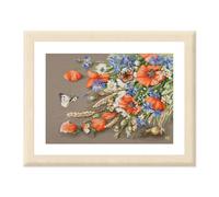 Lanarte Point De Croix Compté Tableau Kit Complet DIY Broderie Motif TRÉSORS DE PRAIRIE Patron Adulte Art Creatif Decoration Salon Activité Manuelle Cadeau 41 x 28 cm Counted Cross Stitch