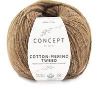 Lanas Katia Cotton-Merino Tweed Pelote de laine Marron Référence 505