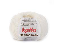 Lanas Katia Merino Baby Pelote de couleur blanche Cod. 1