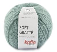 Lanas Katia Soft GRATTE Pelote de couleur Vert d'eau code 84 - Fil tricoter en Melange d'acrylique et de polyamide