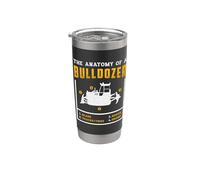L'anatomie d'un bulldozer Véhicules de construction Bulldozer Bulldozer Gobelet isotherme en acier inoxydable double paroi