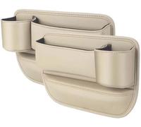 LANAZU Organisateur Siège D'auto pour Ford Taurus VI 2009-2013 2013 2014 2015 2016 2017 2018 2019, Boîte Rangement D'espace Siège D'auto poches latérales Boîte de Rangement Console de Auto,Beige/A