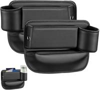 LANAZU Organisateur Siège D'auto pour VW Atlas 2018-2023 2024, Boîte Rangement D'espace Siège D'auto poches latérales Boîte de Rangement Console de Auto,Black/D