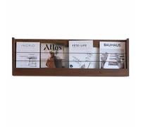 LANAZU Présentoir de brochures et de Magazines, étagère Suspendue en Bois, Support de Rangement pour dépliants de littérature Commerciale, adapté aux salles d'attente et aux Halls (Brown 94cm/37)