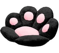 LANBAI Coussin,Coussin pour Pattes de Chat,Coussin de siège Mignon Coussin pour Chaise canapé Paresseux Décoration extérieure Plancher Chaud Coussin Tapis Chaud Doux pour la Peau (60x60cm, Le Noir)