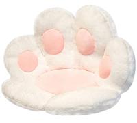 LANBAI Coussin pour Pattes de Chat Coussin de siège Mignon Coussin de Chaise pour canapé Paresseux Décoration extérieure Sol Chaud Coussin 70x60cm Tapis Chaud Doux pour la Peau (Blanc Polaire)