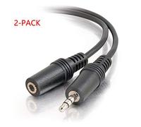 lanbao881 [2-Pack] 3.5mm Stereo Male to Female Extension Audio Cable Cord (50 Feet)+Gift(Card Reader) ELL1BT@TZA