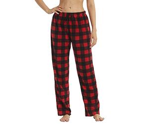 LANBAOSI Lot de 1 à 2 pantalons de pyjama doux à carreaux pour femme - Pantalon de jogging long opaque - Idéal pour dormir, courir et marcher, rouge, M