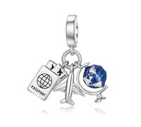 LANBEIDE Perles en forme d'avion en forme d'animal pour breloques Pandora, perles en argent sterling 925 pour bracelet Pandora, cadeaux pour femme, 4,5 mm, Argent sterling