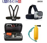 LANBEIKA sacoche de transport pour appareil photo sangle de poitrine sangle de tête poignée flottante support de poignée pour Gopro Hero 7 6 5 4 3 + SJCAM SJ5000 SJ6 Eken