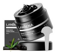 LANBENA 2.0 Lot de 60 bandelettes de nez et masque exfoliant pour le nettoyage en profondeur des pores pour comédons et points blancs, formule au charbon purifiant pour tous les types de peau (30 g)
